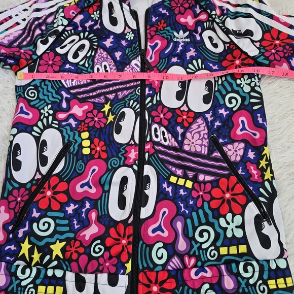 Adidas X Hattie Stewart Superstar Track Jacket Eyes Doodle Colorful Full Zip XS - Picture 8 of 12